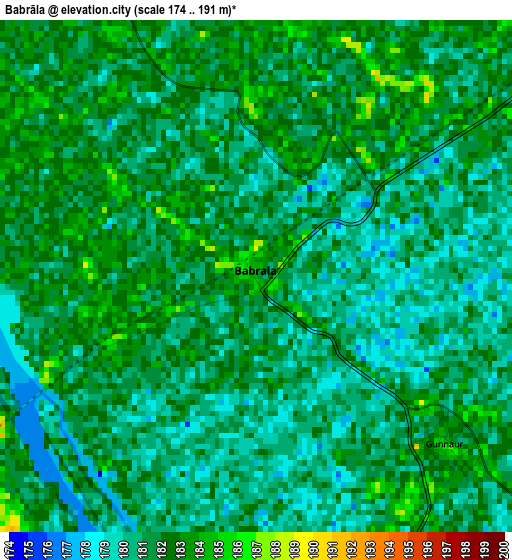 Babrāla elevation map