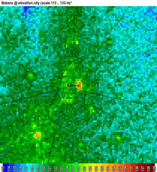 Baberu elevation map