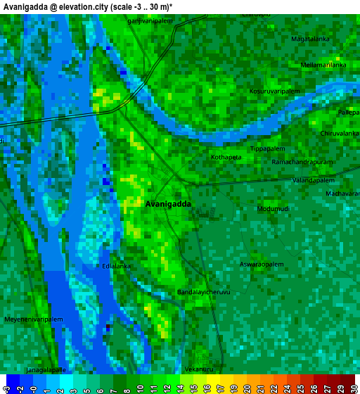 Avanigadda elevation map