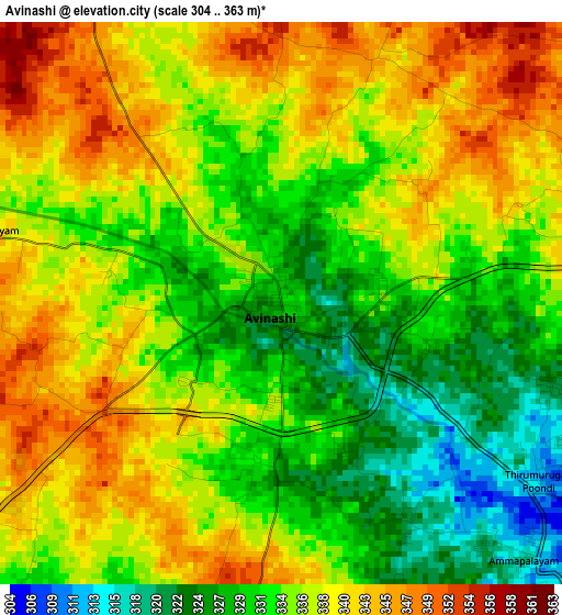 Avinashi elevation map