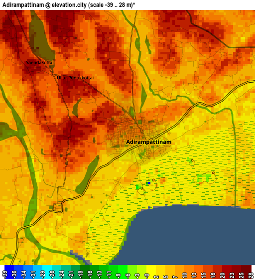 Adirampattinam elevation map