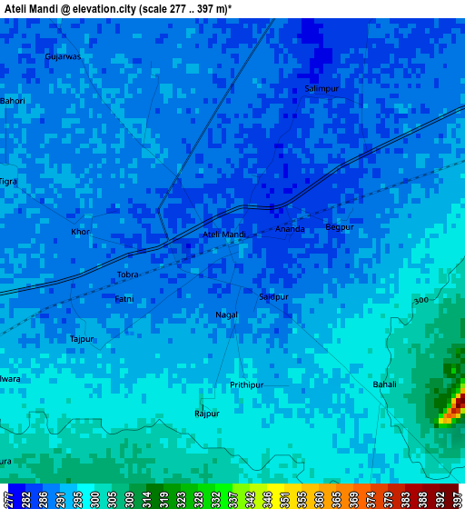 Ateli Mandi elevation map