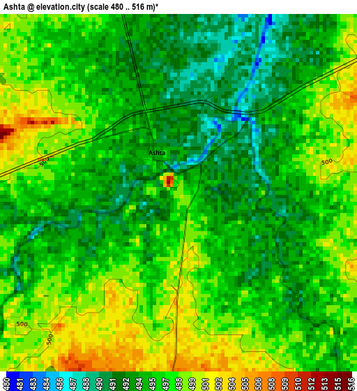 Ashta elevation map