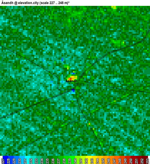 Āsandh elevation map