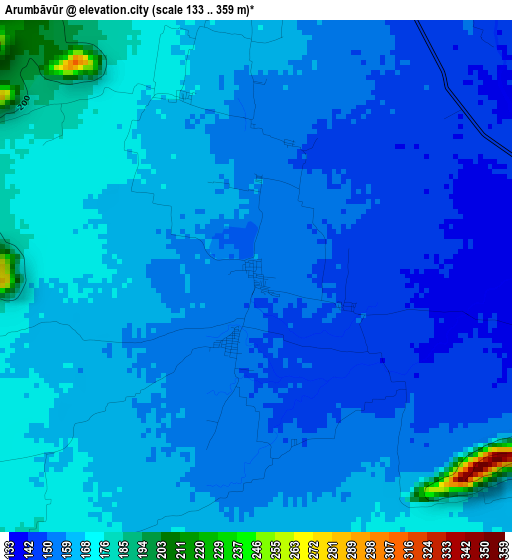 Arumbāvūr elevation map