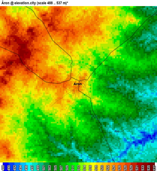 Āron elevation map