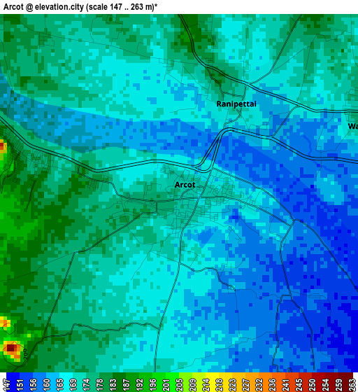 Arcot elevation map