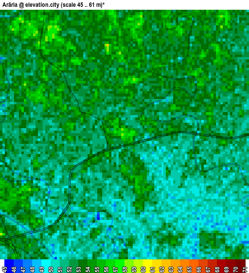 Arāria elevation map