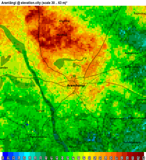 Arantāngi elevation map