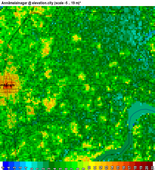 Annāmalainagar elevation map