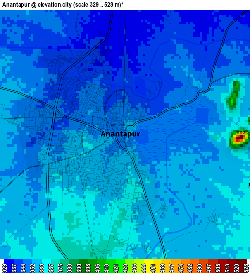 Anantapur elevation map