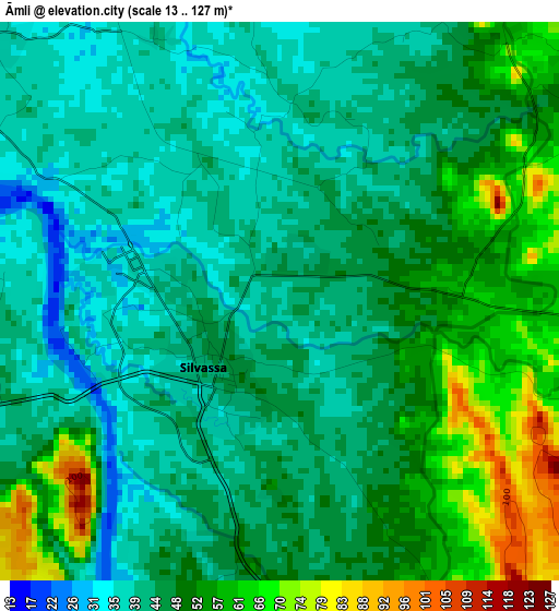 Āmli elevation map