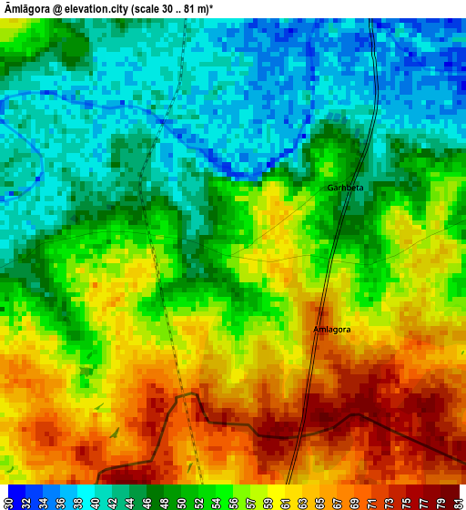 Āmlāgora elevation map