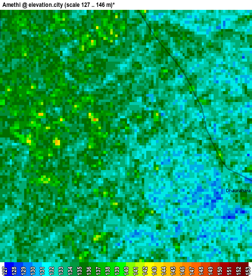 Amethi elevation map