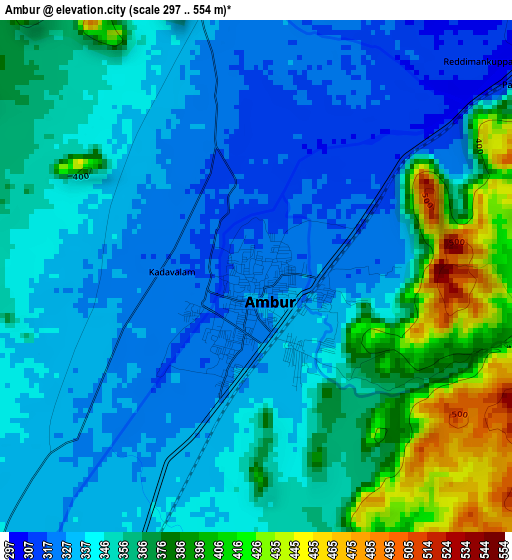 Ambur elevation map