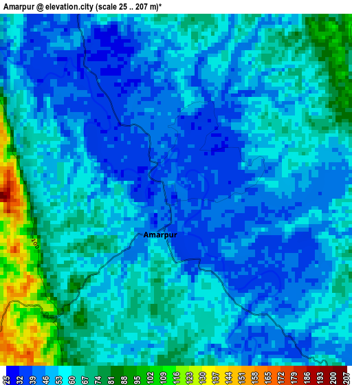 Amarpur elevation map