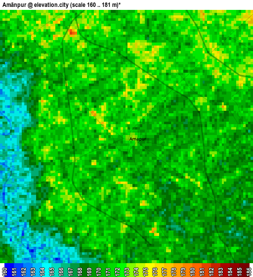 Amānpur elevation map