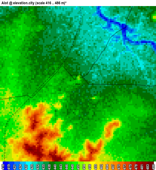 Alot elevation map