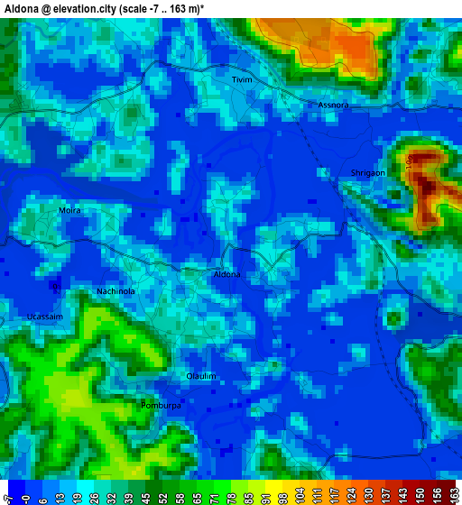 Aldona elevation map