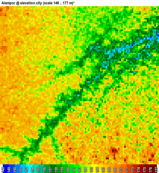 Alampur elevation map