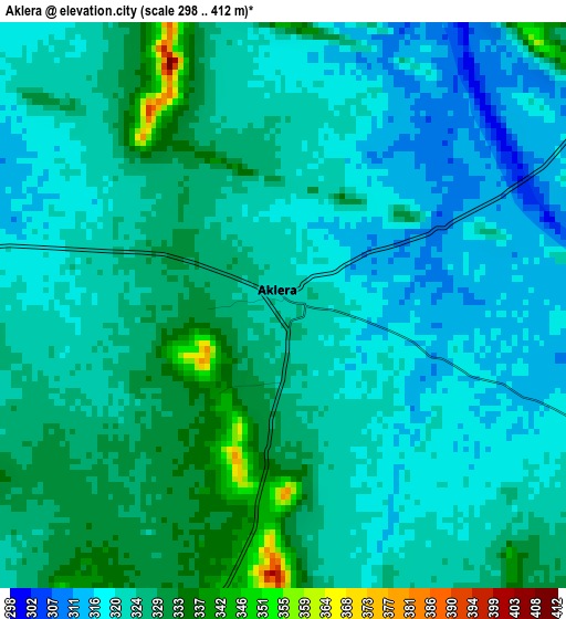 Aklera elevation map