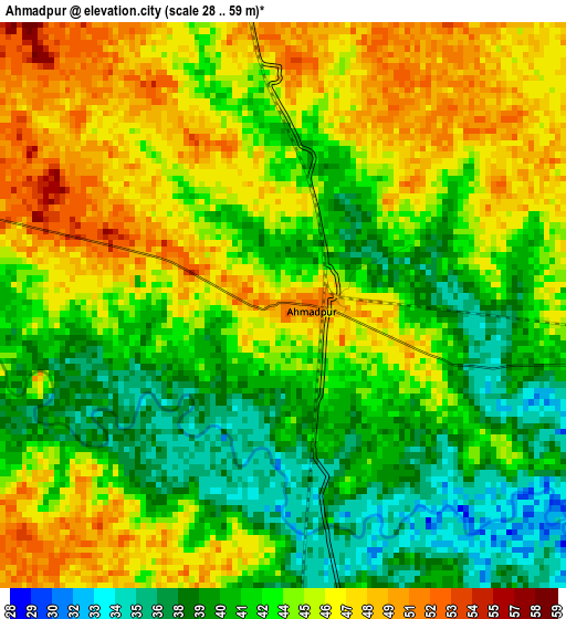 Ahmadpur elevation map