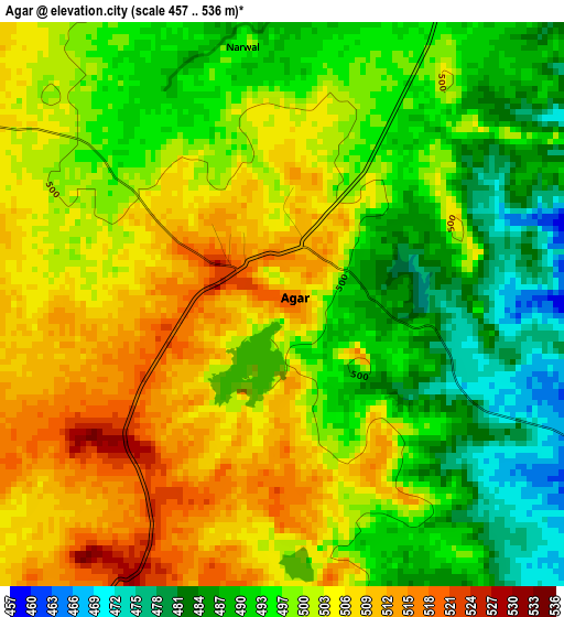 Agar elevation map