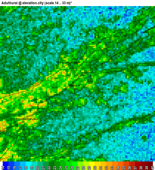 Aduthurai elevation map