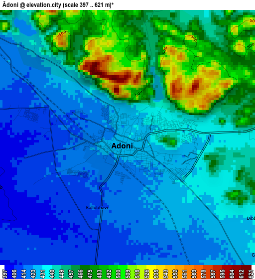 Ādoni elevation map