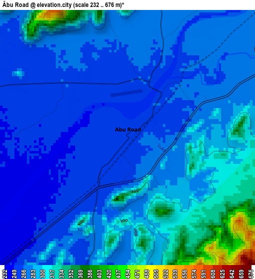 Ābu Road elevation map