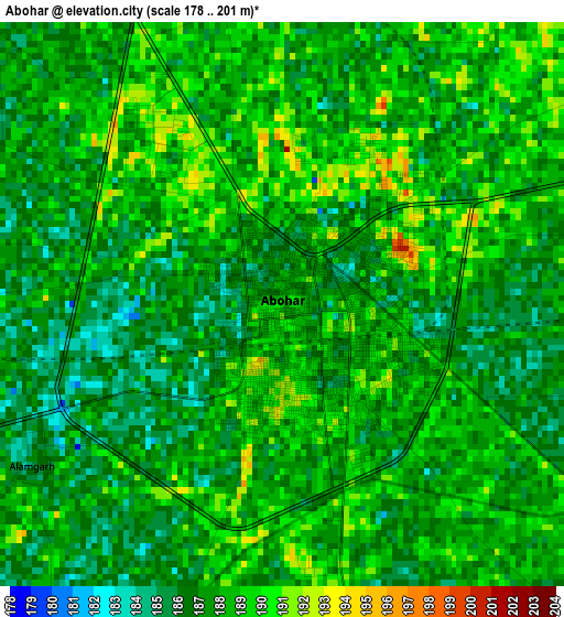 Abohar elevation map