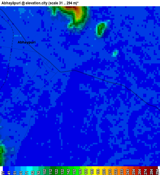 Abhayāpuri elevation map