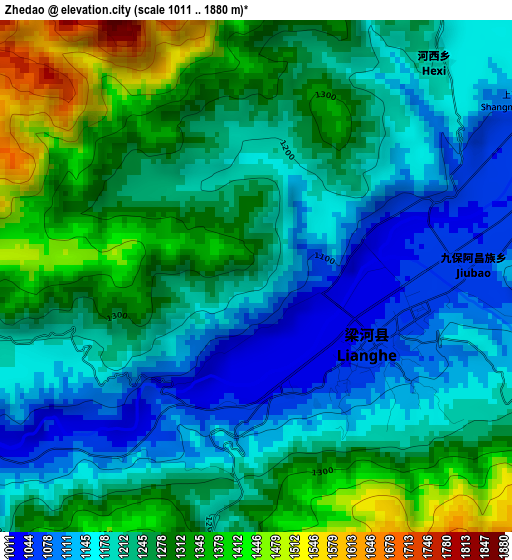 Zhedao elevation map