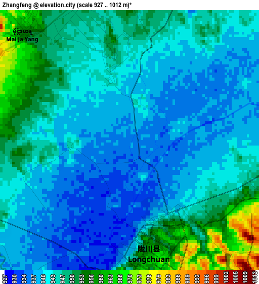 Zhangfeng elevation map