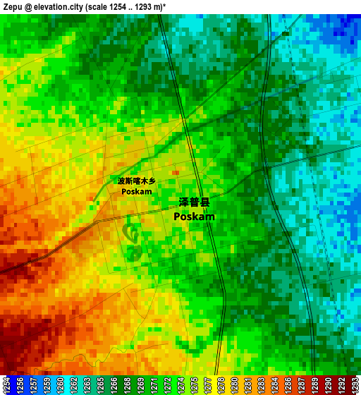 Zepu elevation map