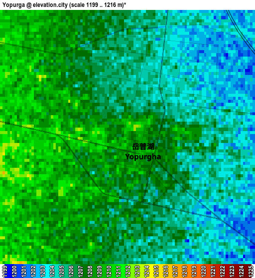 Yopurga elevation map