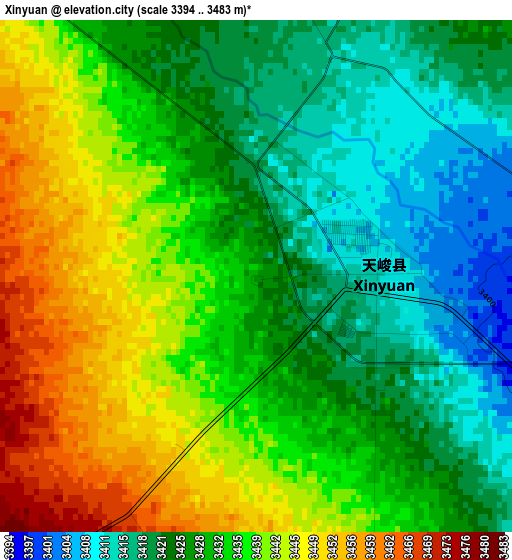 Xinyuan elevation map