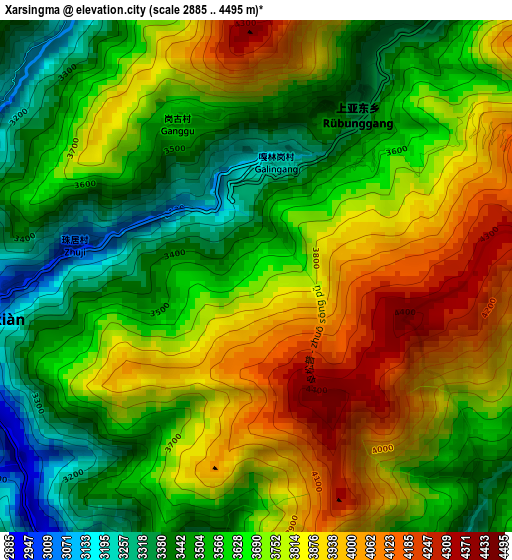 Xarsingma elevation map