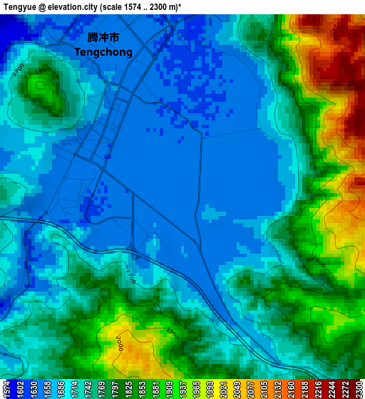 Tengyue elevation map