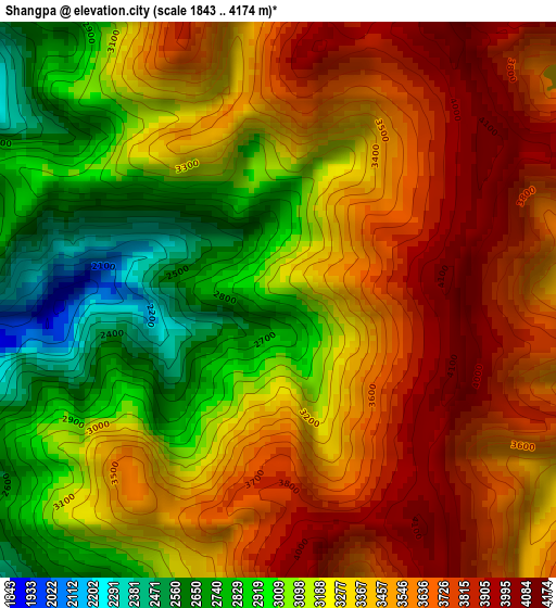 Shangpa elevation map