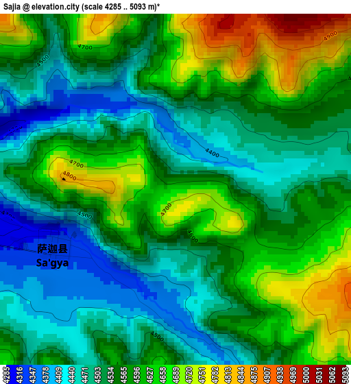 Sajia elevation map