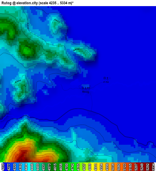 Rutog elevation map