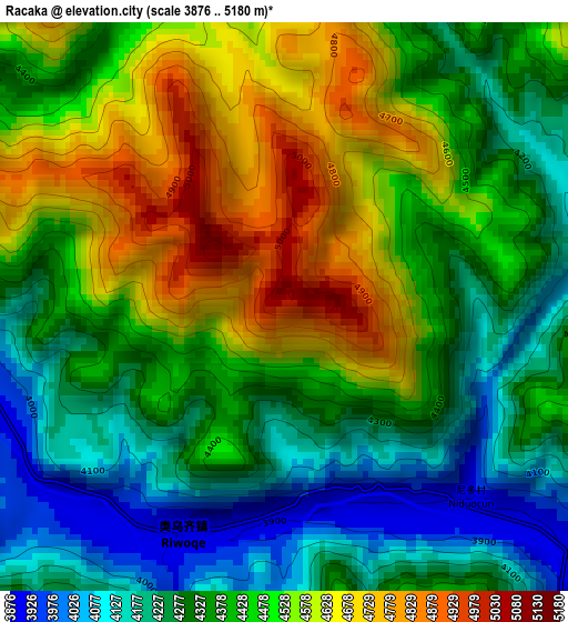 Racaka elevation map