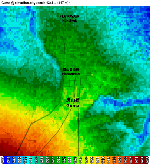 Guma elevation map