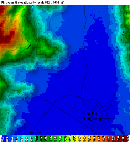 Pingyuan elevation map