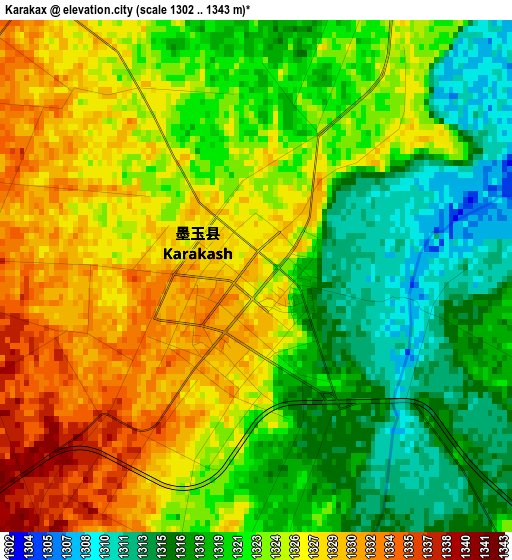 Karakax elevation map