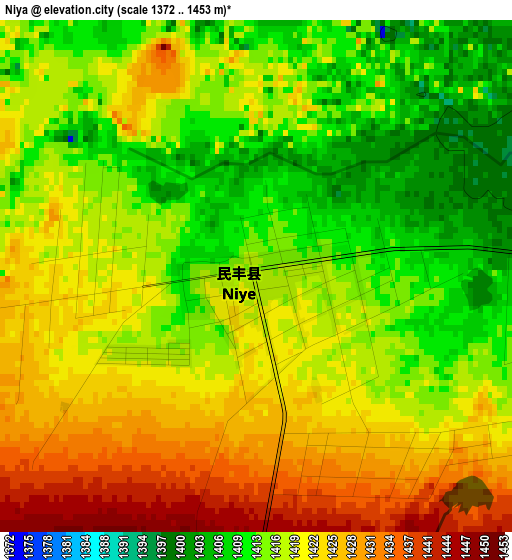 Niya elevation map