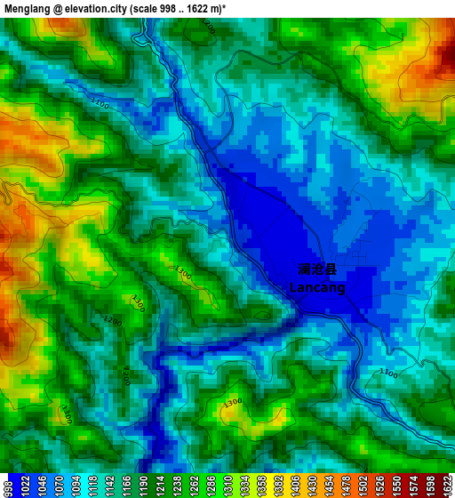 Menglang elevation map