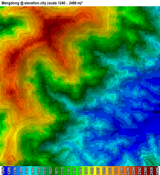 Mengdong elevation map