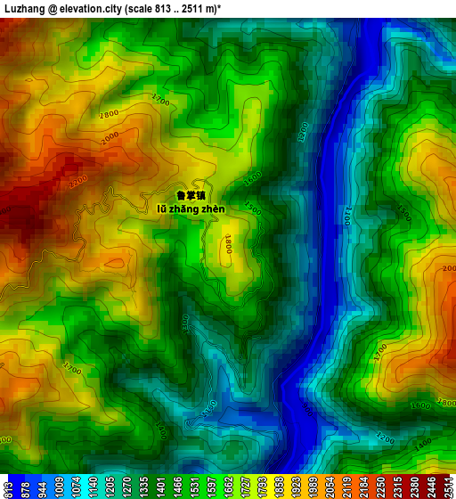 Luzhang elevation map